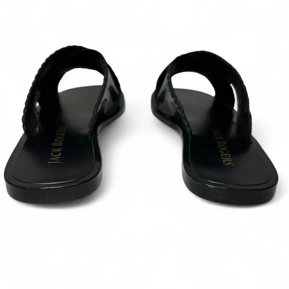 JACK ROGERS Sloane X Band Jelly Sandals, Black, Sz 7, NEW IN BOX